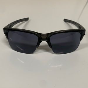 Oakley Thinlink Sunglasses - Transparent Charcoal Gray with Black Oakley Icons